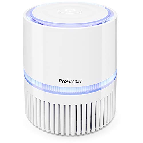 Pro Breeze Mini Air Purifier met authentiek HEPA-filter en ionisator - Persoonlijke Desktop Air Cleaner met Nachtlampje - voor Home, Work, Offices 작 USB en Main Power